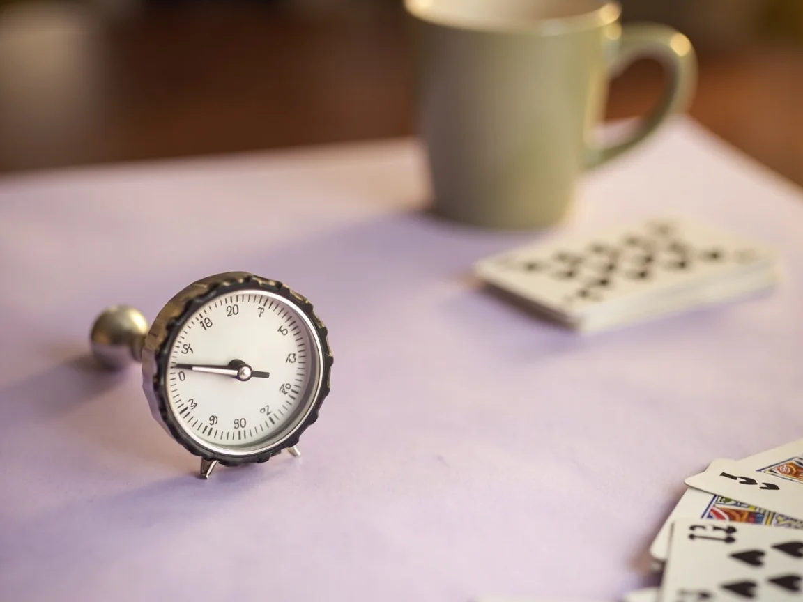 A session-limit timer card with a thirty-minute starting point and a clock face